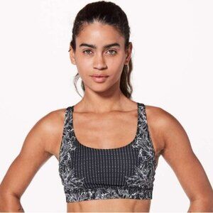 Lululemon Infinity Energy Bra Alpine White & Black Size 8